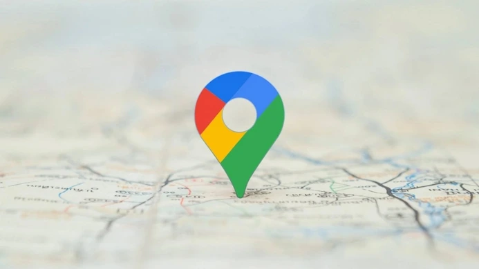 imagen de un mapa con el icono de gps de google maps